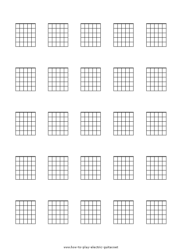 Blank Printable Guitar Freatboard